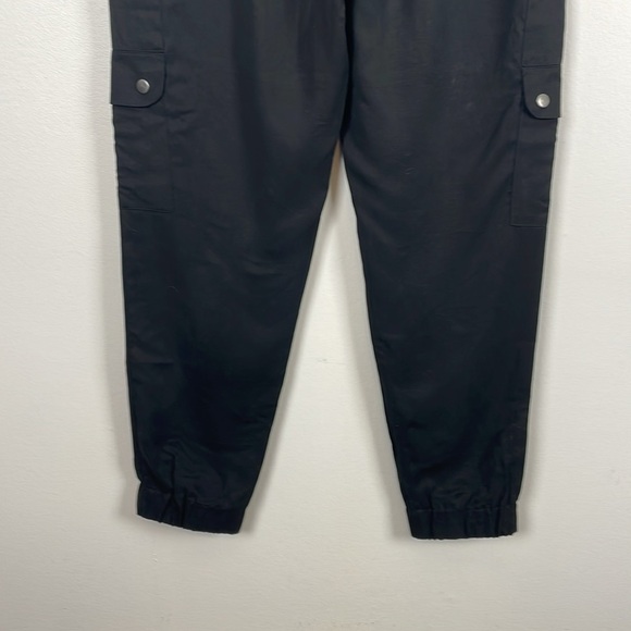 Banana Republic womens M Black Cargo Joggers Elastic Drawstring Waist 6 Pockets - Picture 6 of 9